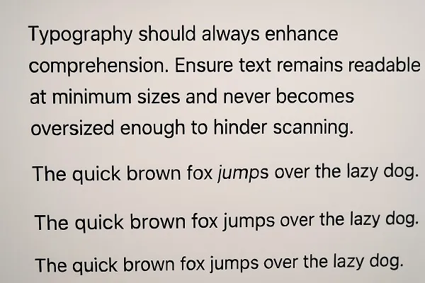 Text displayed on a screen showing variations in line height and spacing to improve readability.