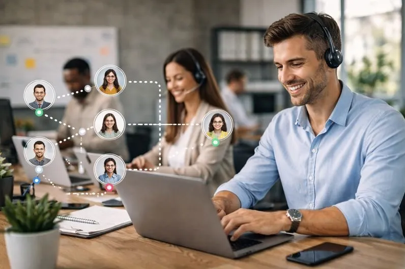 CRM lead assignment and routing in action as sales reps receive and manage leads through a centralized CRM system.