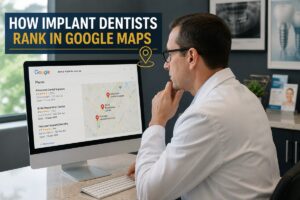 How Implant Dentists Rank in Google Maps with dentist reviewing local search results