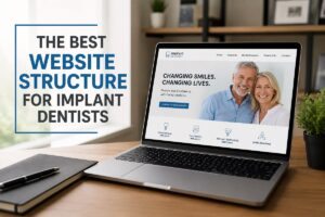 The best website structure for implant dentists displayed on a dental implant website to improve SEO and patient conversions.