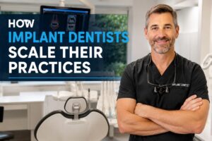 Implant dentist demonstrating how implant dentists scale their practices through dental implant marketing and SEO.