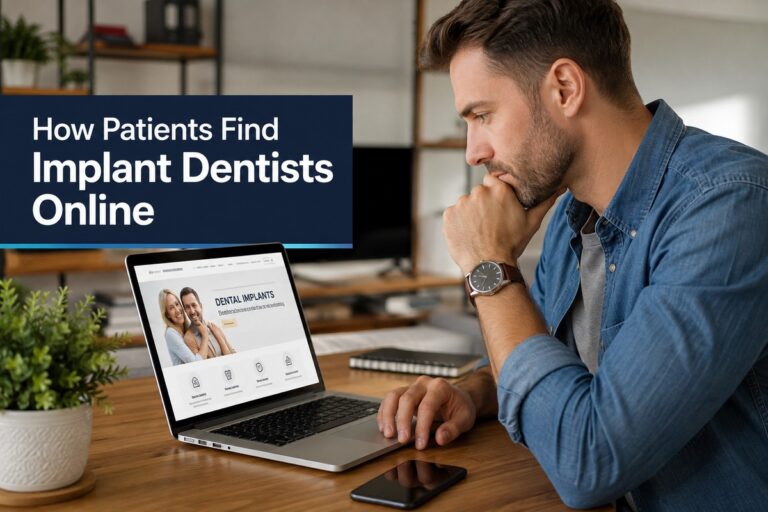 Patient researching how to find implant dentists online